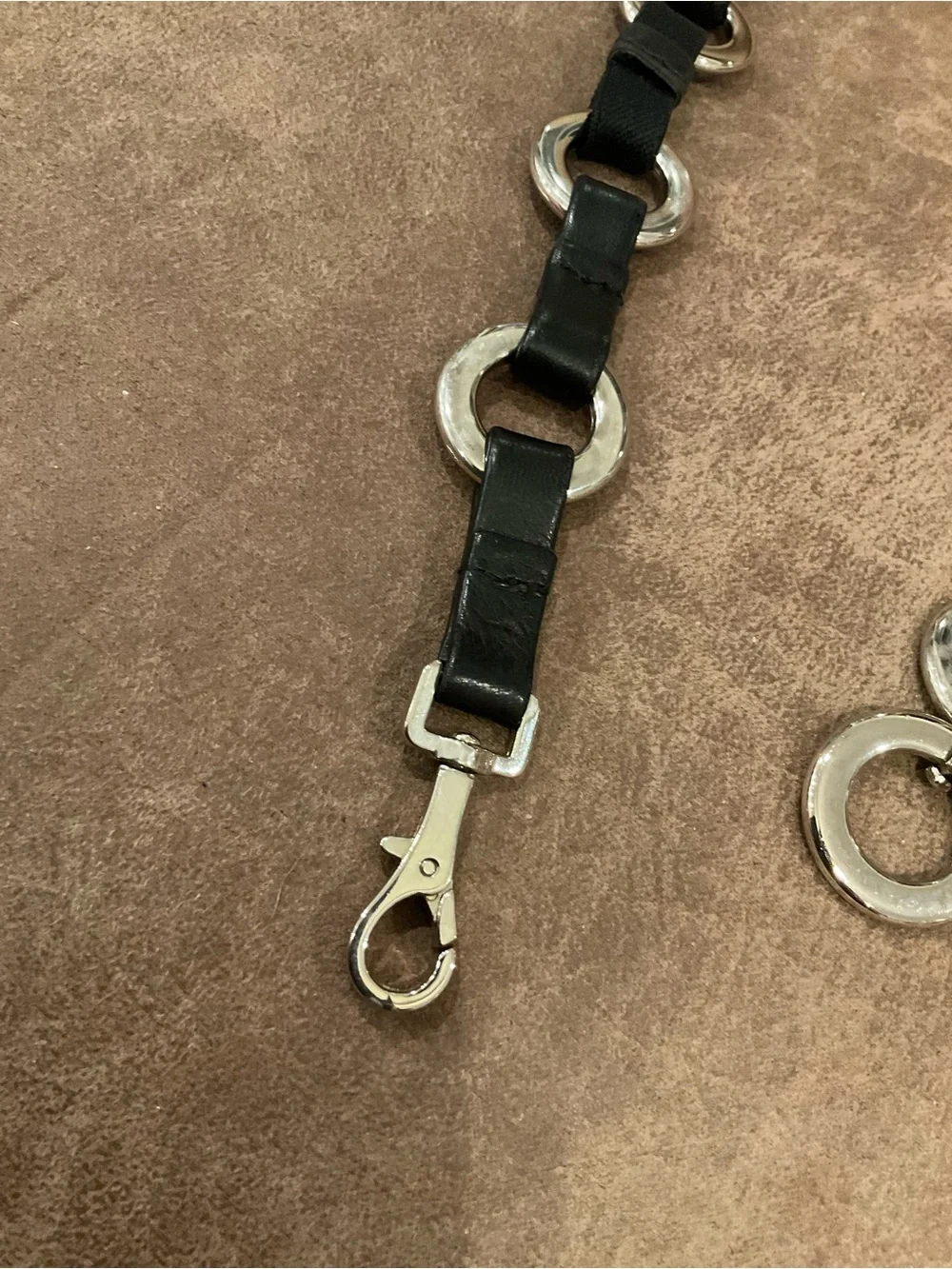 Black and Silver Chain Belt